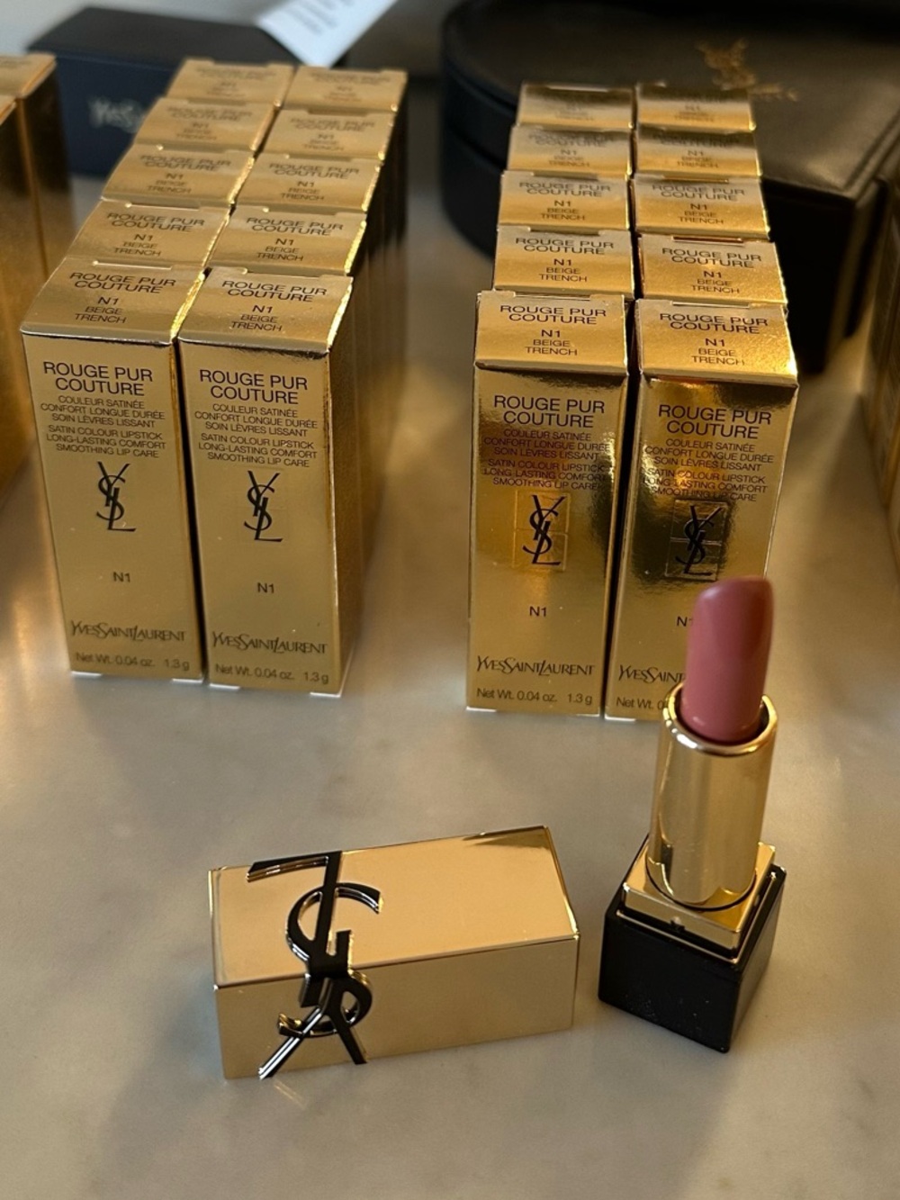 Bundle of 10 - Yves Saint Laurent Rouge Pur Couture Lipstick — beige Trench
